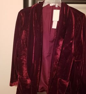 Velvet Burgundy Blazer